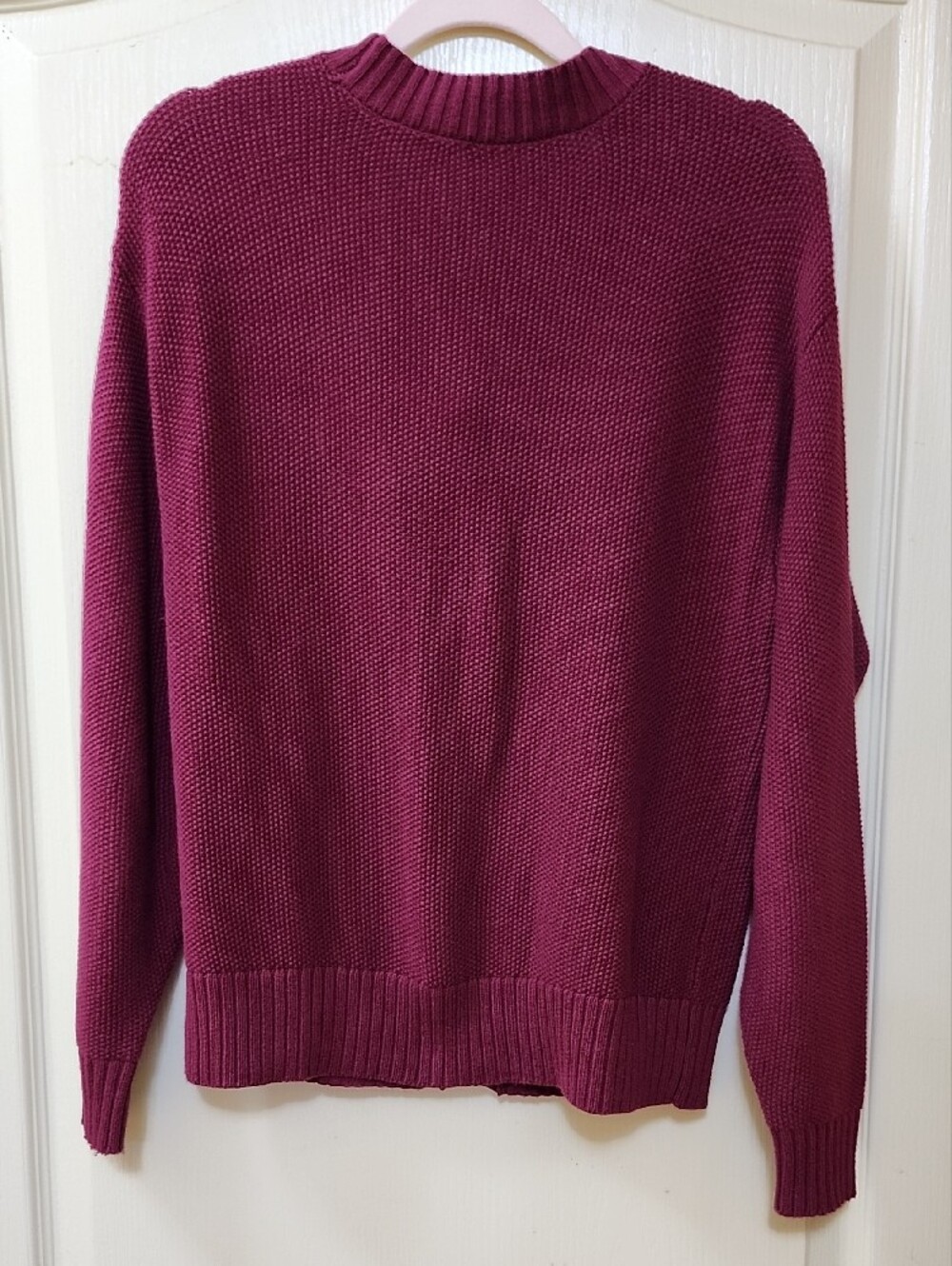 LOFT Raspberry Button-Front V-Neck Cardigan - Picture 4 of 4